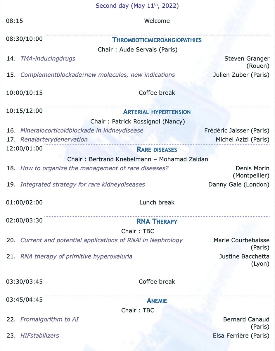 Our upcoming Nephrology congress <a href="/ANJH/">anjh</a> 2022, May 10/11 at <a href="/hopital_necker/">Hôpital Necker AP-HP</a>.
Latest #nephrology news on #renaldiseases, #dialysis and #transplantation
nephro-necker.org/en/index.htm