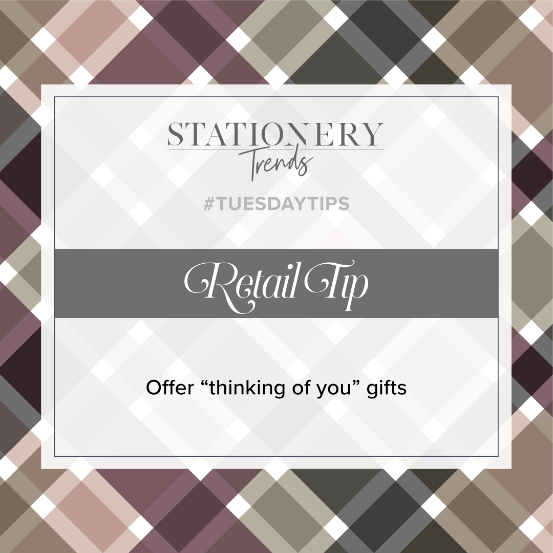 StationeryTrend's tweet image. “Not everyone comes in to buy a ‘happy’ gift. Sometimes, and a lot of times this past year, people come in because they just want to (buy) a ‘thinking of you' gift.” - Sarah Carrick, Jacaranda Gift Shop #TuesdayTips #RetailTip #GiftShops