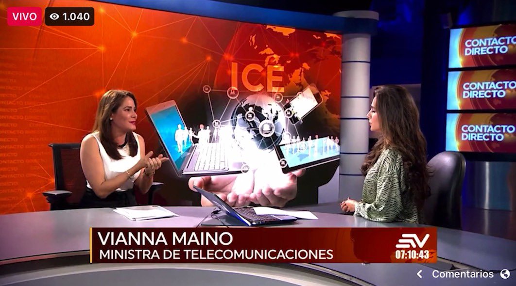 vmaino's tweet photo. La Ley #InversiónPorElEmpleo facilitará la transformación digital con inversión en nuevas tecnologías, Comercio Electrónico y llegada de empresas internacionales. Estos temas abordamos hoy con @ESTEFANIESPIN en @ecuavisa. https://t.co/2UfqpZ5gt9