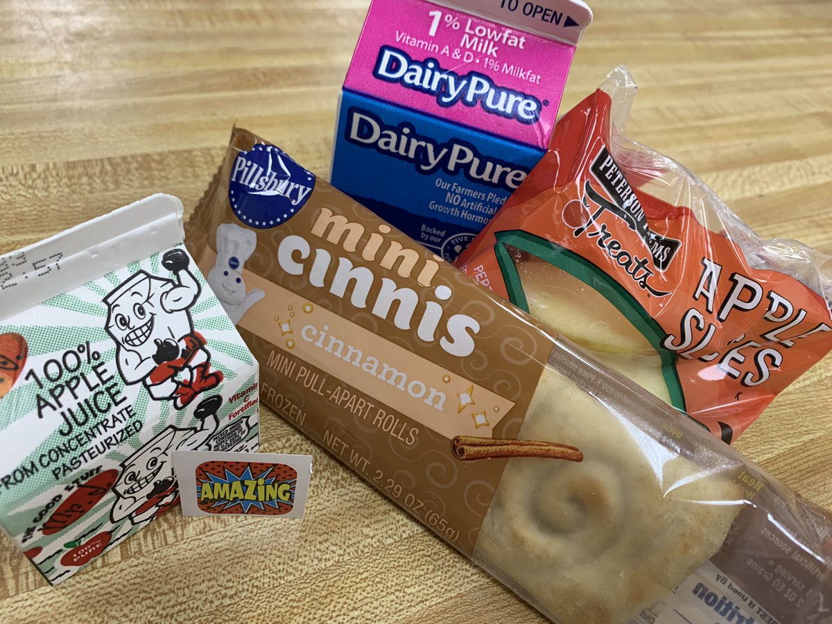 CafeLordstown's tweet photo. Day 2 of National School Breakfast Week! Today Lordstown students had Mini Cinnis with fresh apple slices, juice and milk!  #NationalSchoolBreakfastWeek #breakfast #tngfeedskids https://t.co/MxZDCsv4oZ