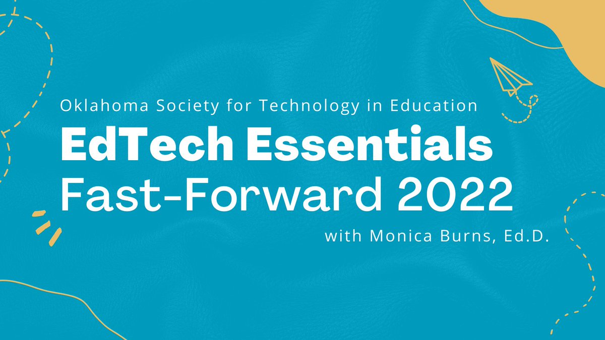 EdTech Essentials 2022 Virtual Conference with Monica Burns /  <a href="/ClassTechTips/">Monica Burns, Ed.D #EdTech #ISTELive #ASCDAnnual</a> 

Visit okste.fyi/wg8o6 Registration Links.  Limited Free registration for member districts!

April 4, 5, and 7
Sessions at 4:30 PM and 7:00 PM each day

#okste #oklaed #edtech #okste22