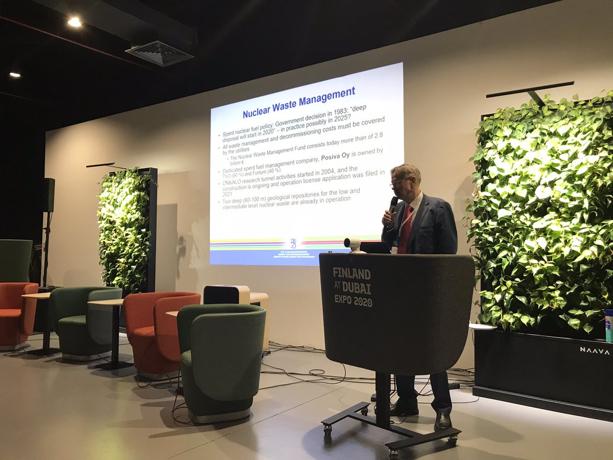 Great message by <a href="/JormaAurela/">Jorma Aurela</a> of the Ministry of Economic Affairs of Employment speaking at DubaiExpo on the nuclear safety excellence of Finland, and how we can work together internationally.