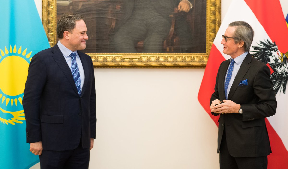Was privileged to have an open, professional and deep discussion w/Ambassador Peter Launsky-Tieffenthal, Secretary General for Foreign Affairs and at the Federal Ministry for European and International Affairs of #Austria. We are working to bring our ties to a new level. 🇰🇿🤝🇦🇹