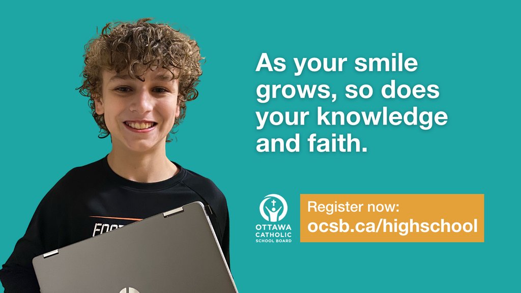 OttCatholicSB's tweet photo. 🏫At #ocsbHighSchool, our faith-based approach to education teaches students to support their communities and build career goals aimed at making the world a better place.🔗Learn more about how we're guiding these leaders of tomorrow. https://t.co/Joz1LIKSZx #ocsbBeCommunity https://t.co/yTAatwLZyJ