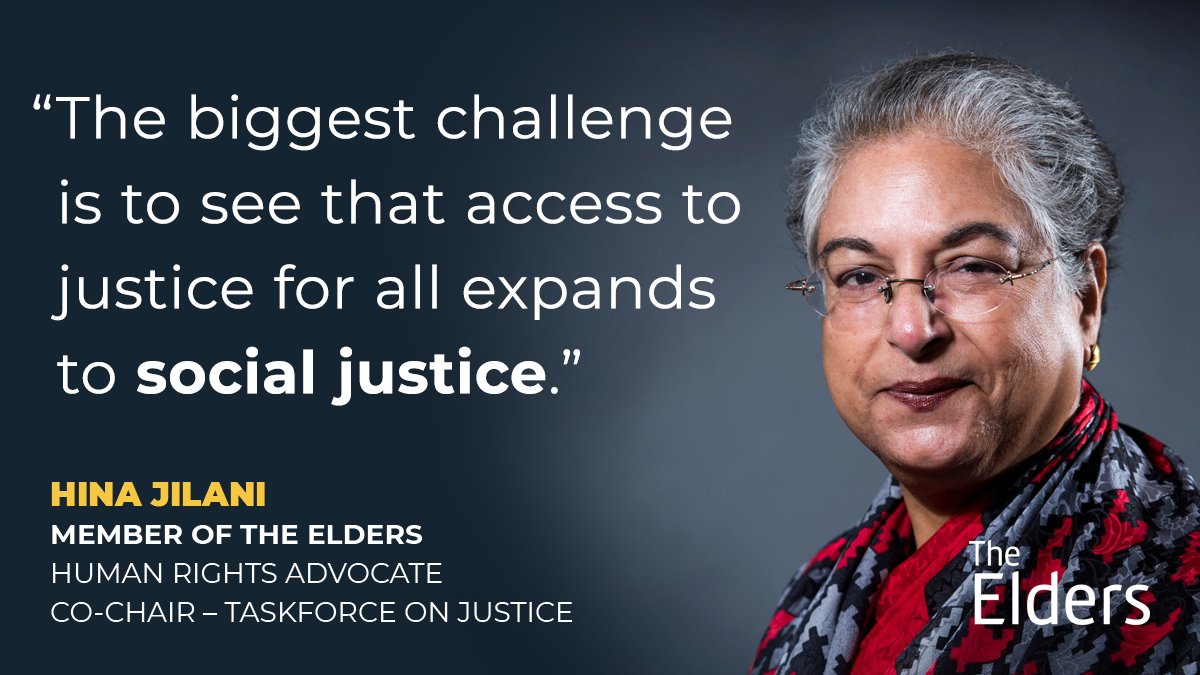 Hina Jilani quote: “The biggest challenge is to see that access to justice for all expands to social justice.”