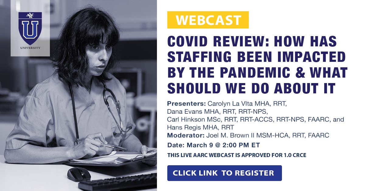 aarc_tweets's tweet photo. 💻LIVE WEBCAST TOMORROW 🎧

There's still time to register for this weeks #managment webcast! Our panel of respiratory therapy leaders discuss how to deal with the unprecedented staffing challenges of the COVID-19 pandemic. 

Save your seat, now: https://t.co/ZFWhKFWO5F https://t.co/BizahCWT6q