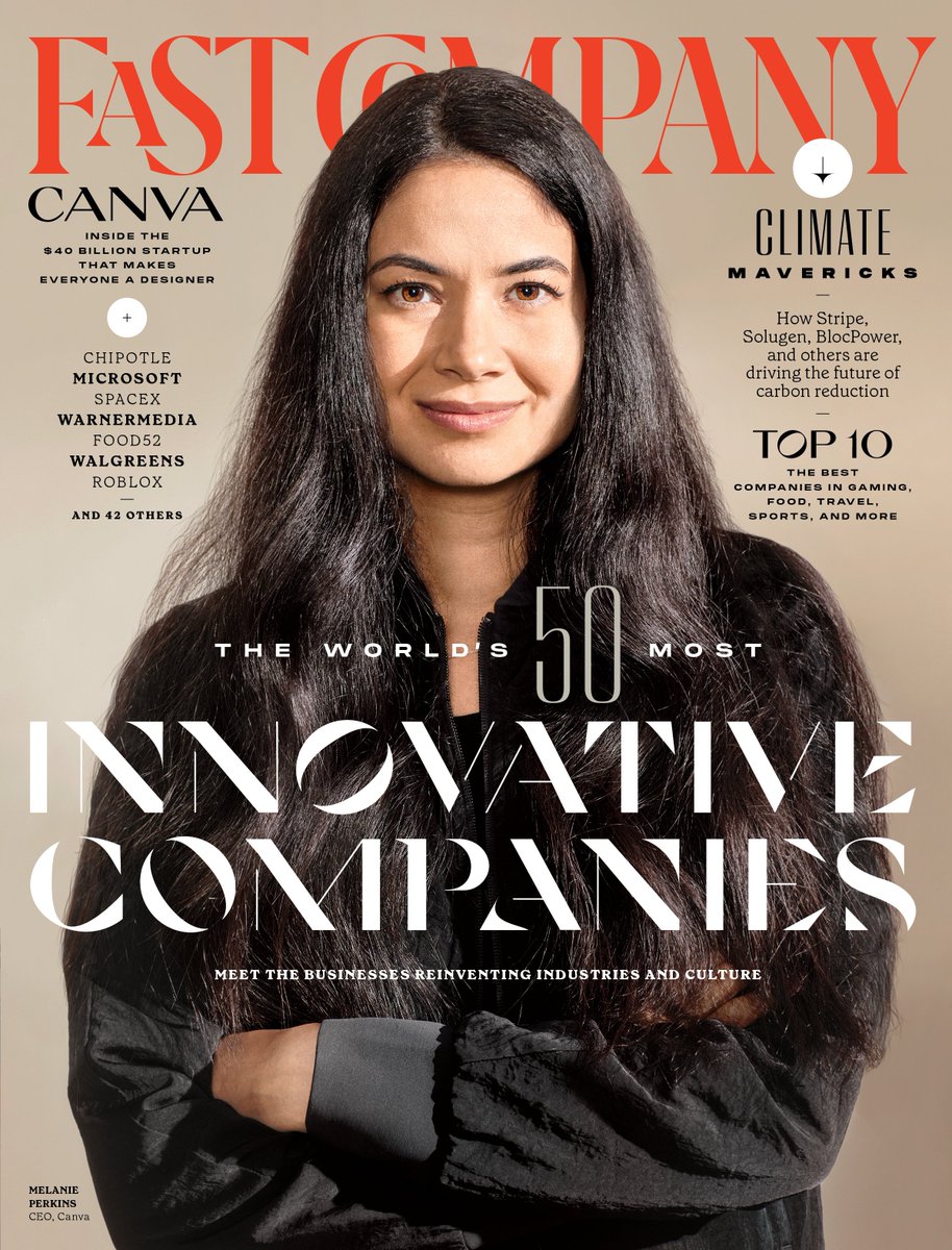 FastCompany's tweet photo. Fast Company's March/April issue, featuring our definitive annual showcase of the best in business— the Most Innovative Companies list—is here. https://t.co/h9AHk3zljE #FCMostInnovative https://t.co/y2jpykW6pp