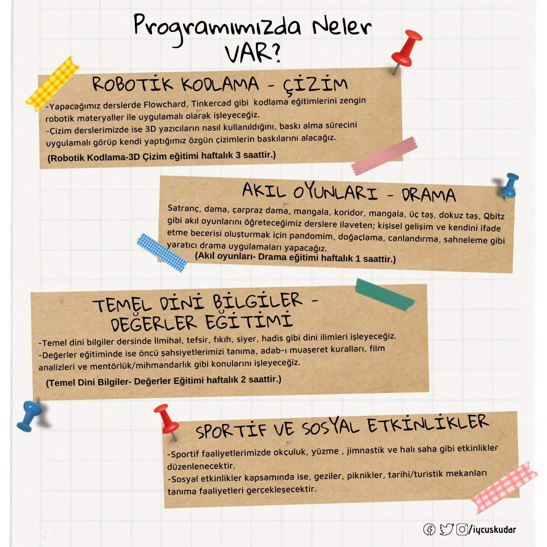YETENEĞİM GELECEĞİM AKADEMİSİ KAYITLARIMIZ BAŞLADI..

Detaylı bilgi için 0507 094 12 89 ve 0551 120 10 93 numaralı whatsapp hatlarımızdan veya uskudar@iyc.org.tr e-posta adresinden ulaşabilirsiniz.
#yetenegimgelecegim #ilimyaymacemiyeti #üsküdar #iycüsküdar