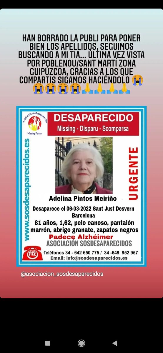 Pericoo1995's tweet photo. Hola @RCDEspanyol , podríais ayudarme y dar voz a esto, por favor? Es mi tía y no sabemos dónde está, sería de grandísima ayuda que nos dierais voz.

Muchísimas gracias por la ayuda.
#rcde https://t.co/SKO8gR9ebN
