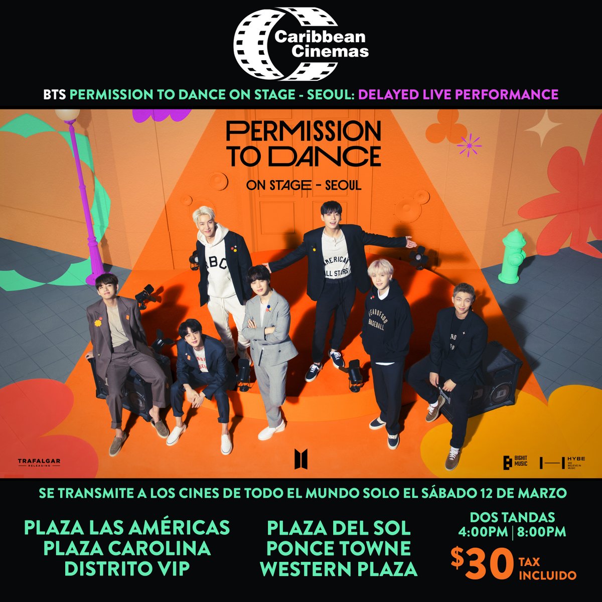 caribbeancinepr's tweet photo. #PreVenta Disfruta de BTS PERMISSION TO DANCE ON STAGE - SEOUL en la pantalla gigante de Caribbean Cinemas
Asegura tu boleto aquí: https://t.co/jUvzI0H28g https://t.co/Jgn2vcJmy9