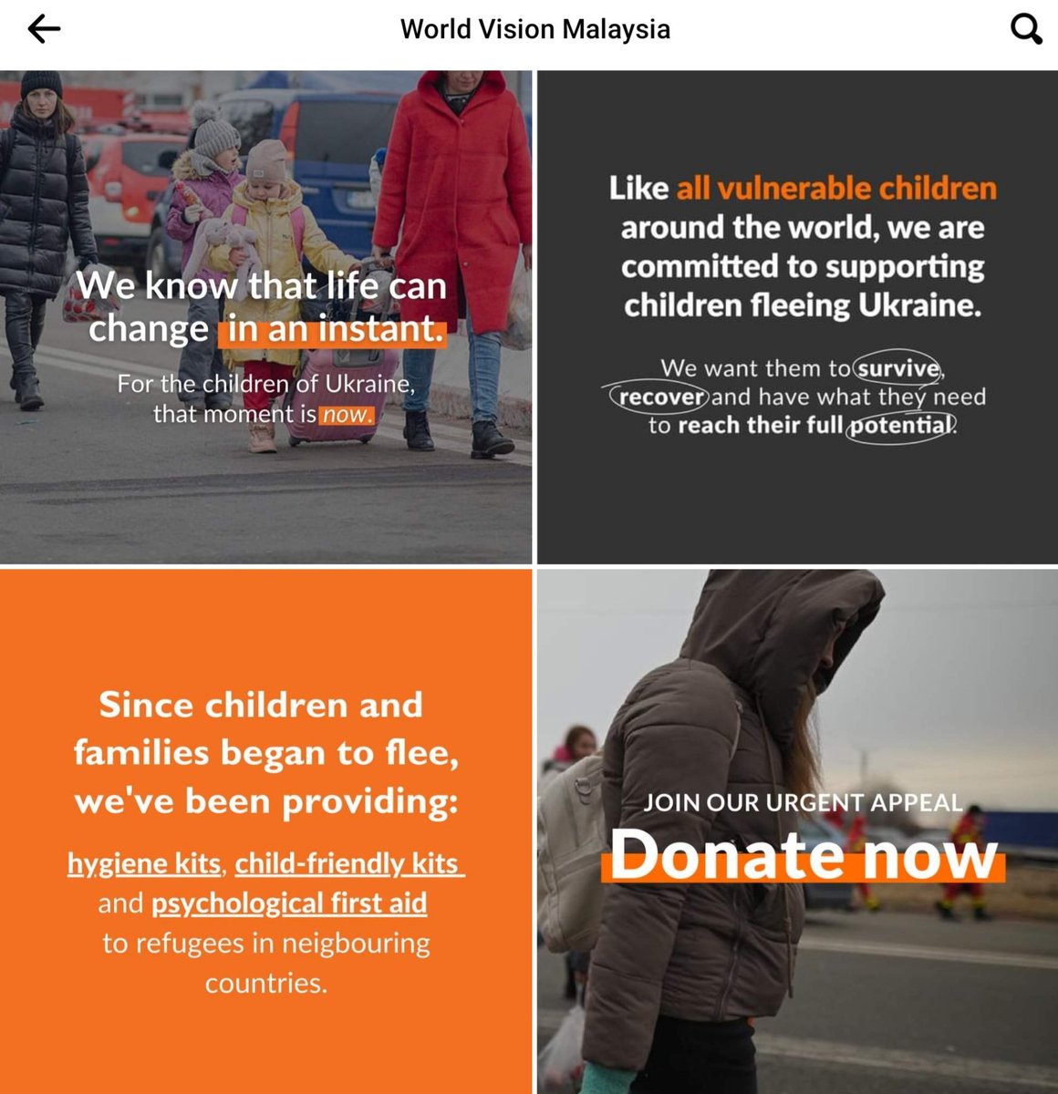 SkylessDawn's tweet photo. > 7.5 million children are at grave risk of physical, emotional and psychosocial harm. Every little help counts in keeping their hopes alive. World Vision’s goal is to ensure that the basic needs of children and families fleeing Ukraine are met.
Donate at https://t.co/XZRHfGB2AT https://t.co/YOxQxklmxK