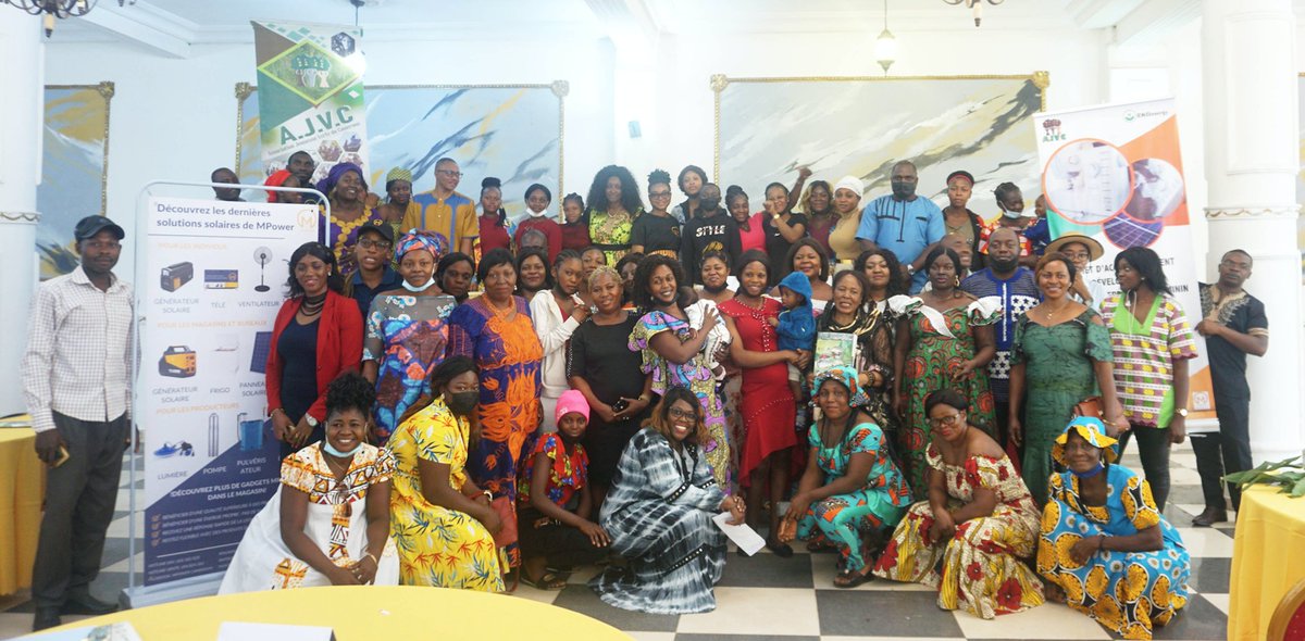 EKOenergy_'s tweet photo. The happy faces of women, showing that the 
solar-powered sewing machines🌞 are delivered in Cameroon! 🪡 👏 We have contributed 27,000 € to Agence Jeunesse Verte du Cameroun for the improvement of income generating opportunities for women in Cameroon. #IWD2022 #renewablesnow https://t.co/YVbhaouhqx