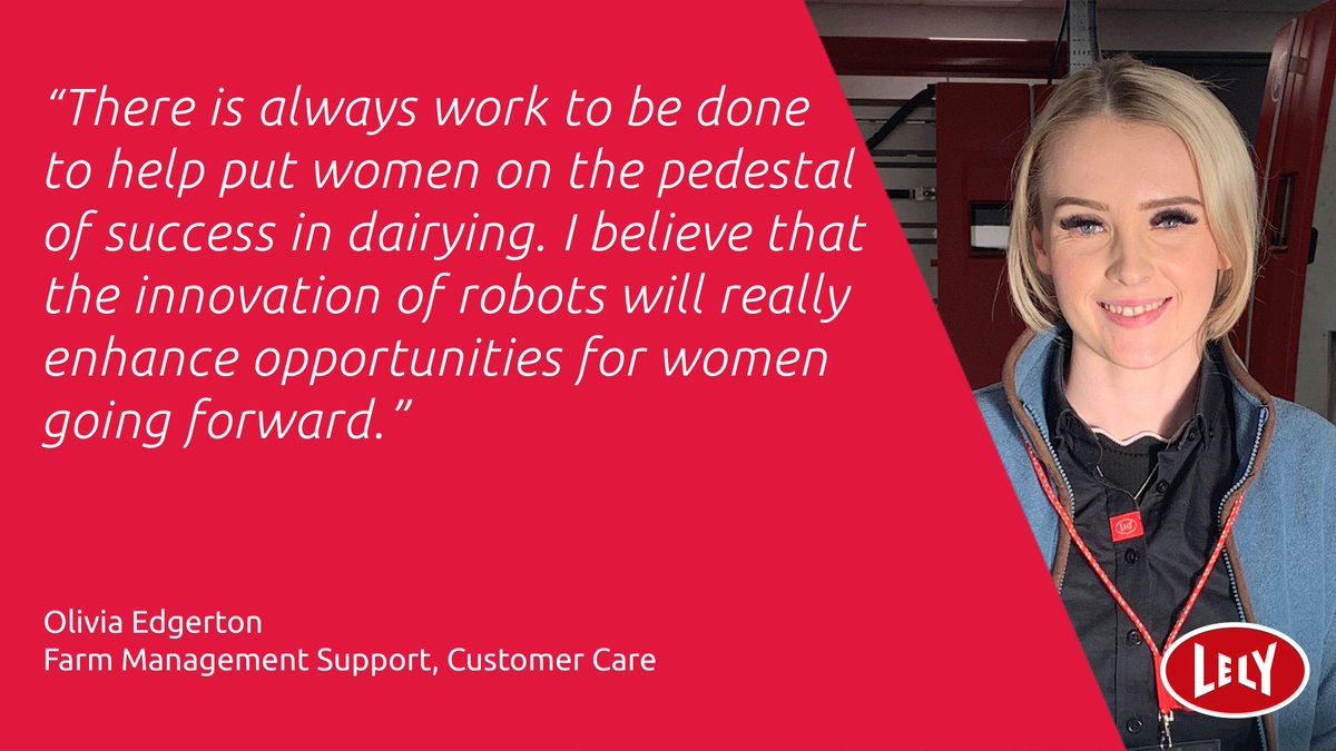 LelyAtlantic's tweet photo. There's more to be done for equality in the dairy industry and Lely technology is making a difference, says Olivia Edgerton.
#internationalwomensday #lelyrobots #farmautomation #womenindairy #wearelely https://t.co/gcz8eVmuKj