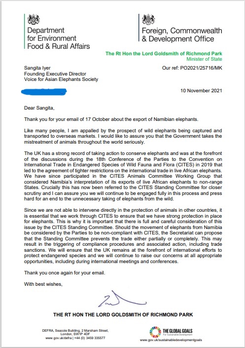 Sangita4eles's tweet photo. Thanks to @ZacGoldsmith for concerns about export of Namibian elephants, "Like many people, I am appalled by the prospect of wild elephants being captured and transported to overseas markets." We implore U to intervene at 74 CITES Standing Committee meet tomorrow @emsfoundationsa https://t.co/FTWHtoFPFA