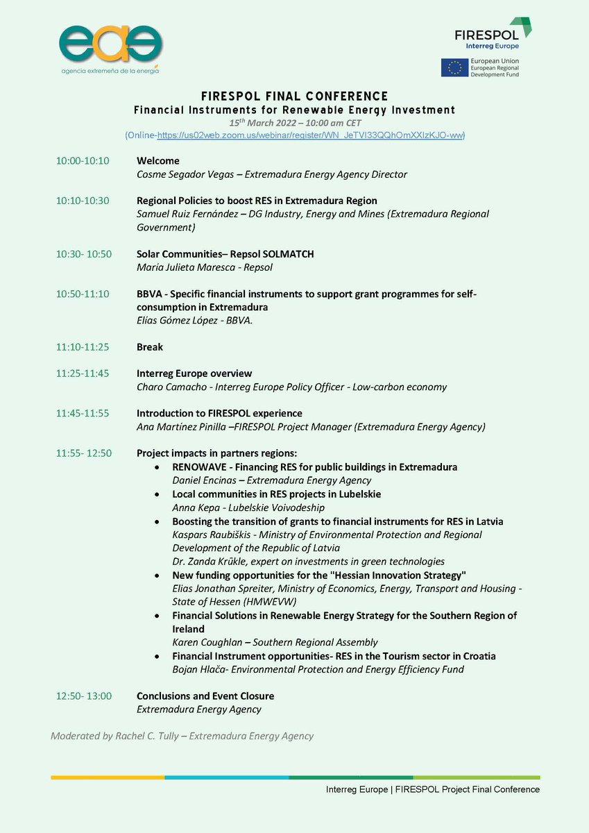 SouthernAssembl's tweet image. Want to know more about innovative financial solutions in renewable energy investment? Who doesn’t! The @firespolproject  will be showcasing some great work coming from the project on this topic at the final conference on 15th March. 💰🌍♻️
Register ow.ly/58n450IcEpP