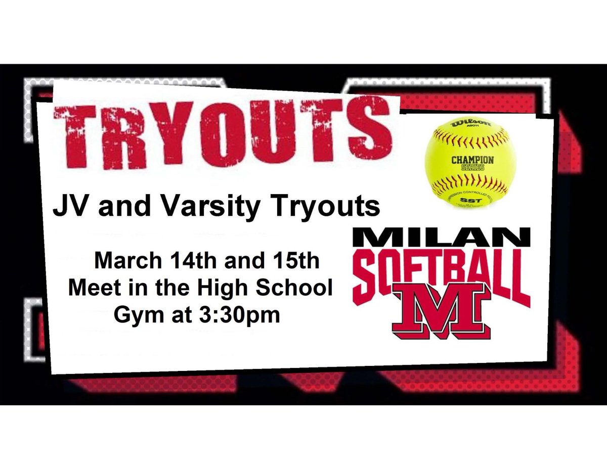 reds_softball's tweet photo. Tryouts are Monday! https://t.co/hPvvXKsQB7