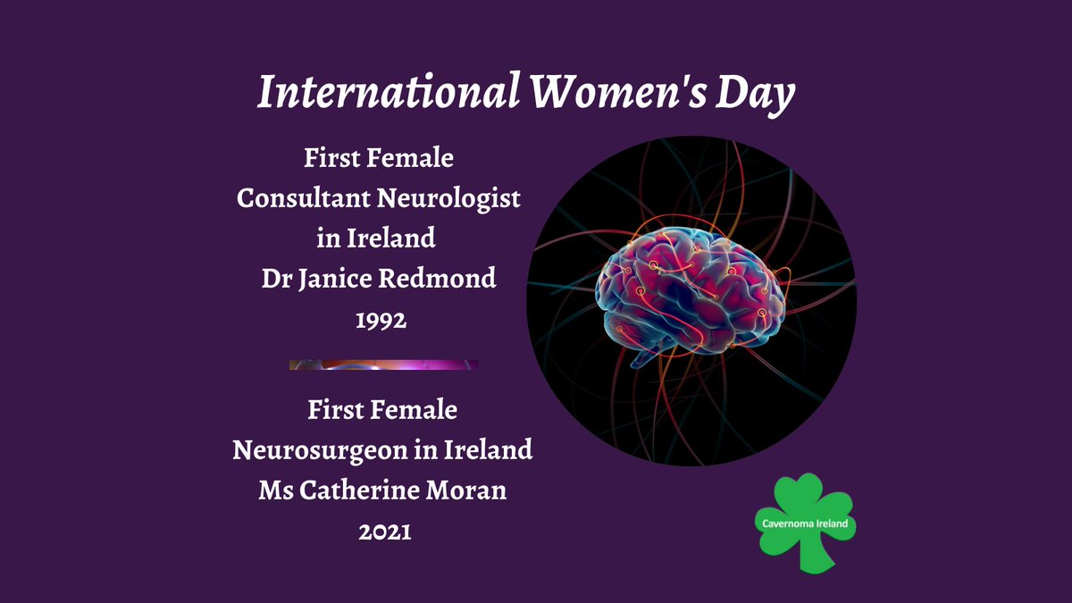 CavernomaIre's tweet photo. 👩‍⚕️Ireland - International Women's Day
First Female Consultant Neurologist in Ireland - Dr Janice Redmond 1992
First Female Neurosurgeon in Ireland - Ms Catherine Moran 2021

#InternationalWomensDay2022 
#CCM #Cavernoma #CCM1 #CCM2 #CCM3 #Angioma #NeuroIreland https://t.co/0GKTnsZD9Y