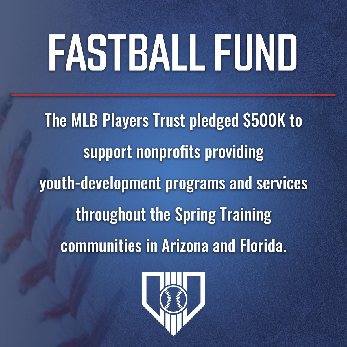 Today, the <a href="/MLBPlayersTrust/">MLB Players Trust</a> launched the Fastball Fund to support qualifying nonprofits to ensure that these organizations have the financial support they need to continue to run their programming. 

Nonprofits are encouraged to apply now.

trust.mlbplayers.com/fastball-fund