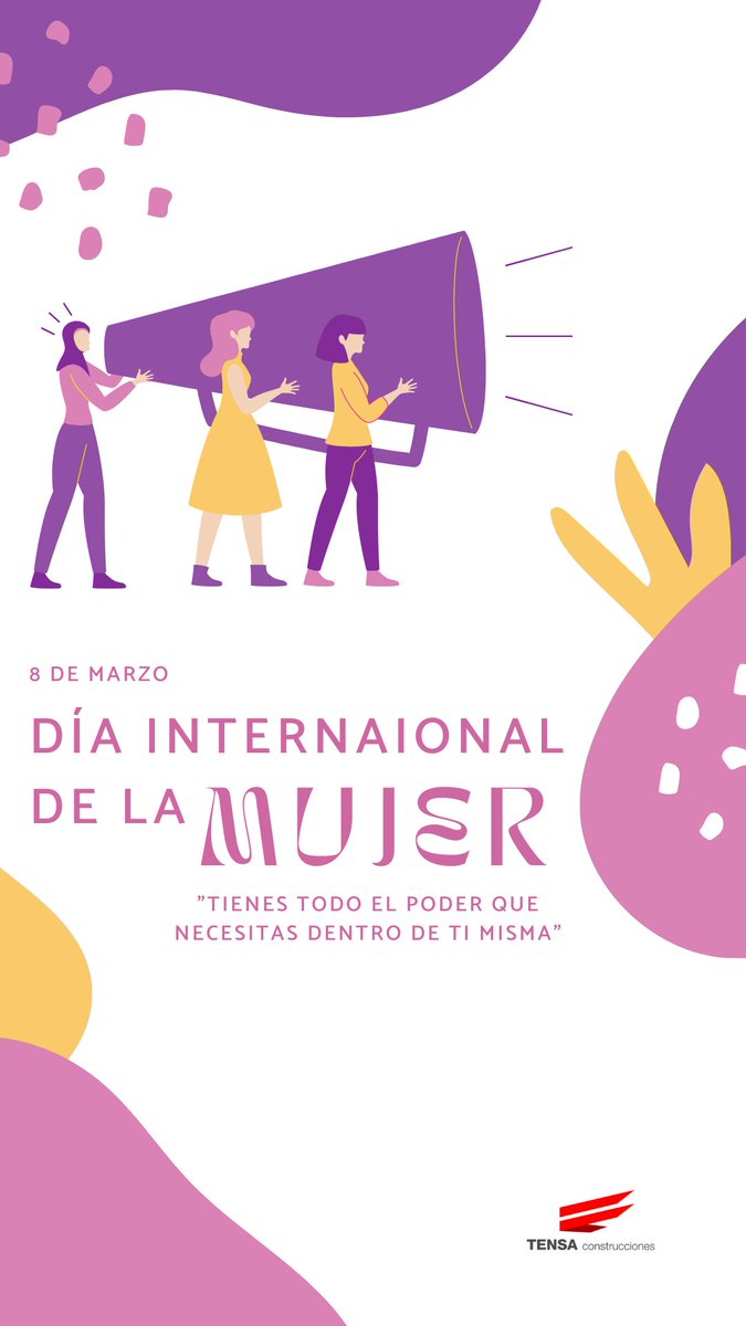 tensa_mx's tweet photo. 08 MARZO
¡Día internacional de la mujer!

El día de hoy Tensa Construcciones se solidariza con la lucha que día con día tiene la mujer, en donde principalmente se busca la equidad de genero, libertad de expresión y la no violencia.

#8M2022 
#NiUnaMenos 
#NoALaViolencia https://t.co/8czr6qI9L2
