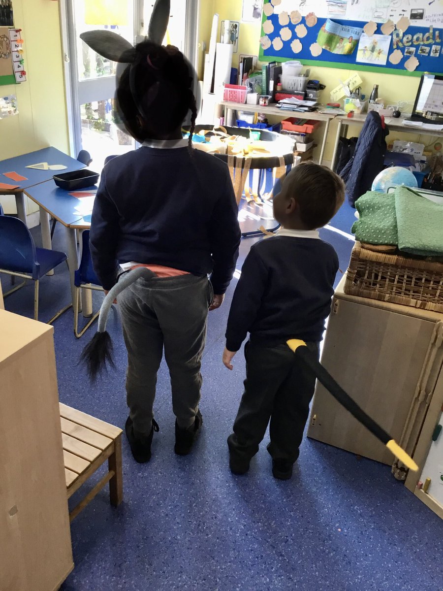 NurseryAPS's tweet photo. It’s been a map making, story writing, music composing, dress as a donkey kind of day in Reception ⁦@AveleySchool⁩ https://t.co/OA4cNNE7Ie