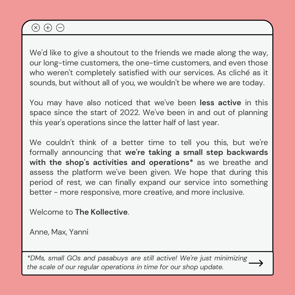thekollectiveph's tweet photo. HAPPY 3RD ANNIVERSARY ♡

Read a special message from Anne, Max, &amp; Yanni ⤵️ https://t.co/xsCc882B3A