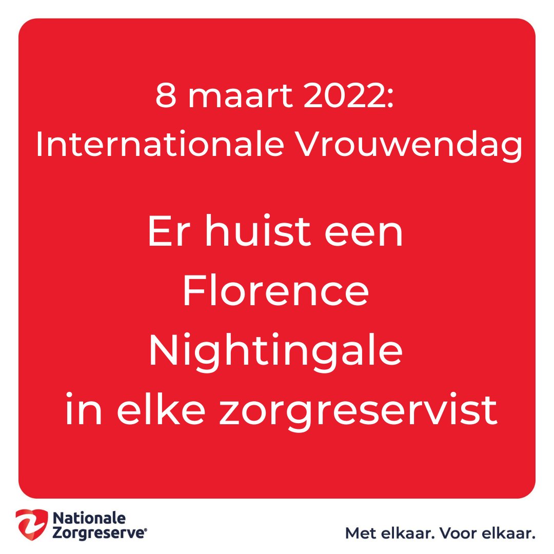 #nationalezorgreserve Vandaag is het Internationale Vrouwendag, een dag om jaarlijks bij stil te staan. 

Er werken veel vrouwen in de zorg, zo ook als zorgreservist. Jullie zijn ontzettend belangrijk en op dit moment keihard nodig. 

Dank voor jullie grote zorghart en hulp.