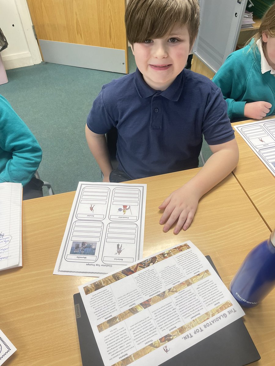 OVPSMrsFreeman's tweet photo. #OVPSclass9 Learning about Roman Gladiators and planning our top trumps ready for tomorrow πΉ https://t.co/ygoFmLMNj2