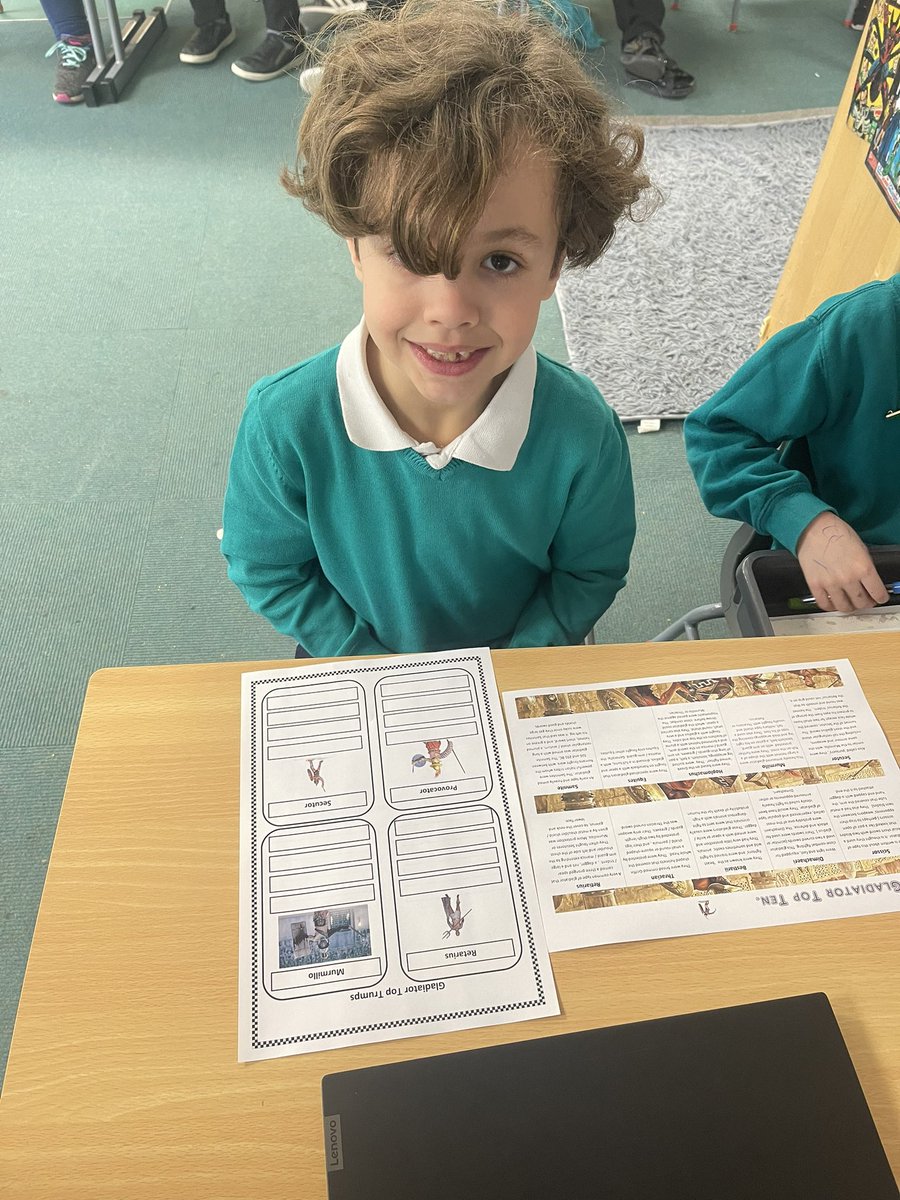 OVPSMrsFreeman's tweet photo. #OVPSclass9 Learning about Roman Gladiators and planning our top trumps ready for tomorrow πΉ https://t.co/ygoFmLMNj2