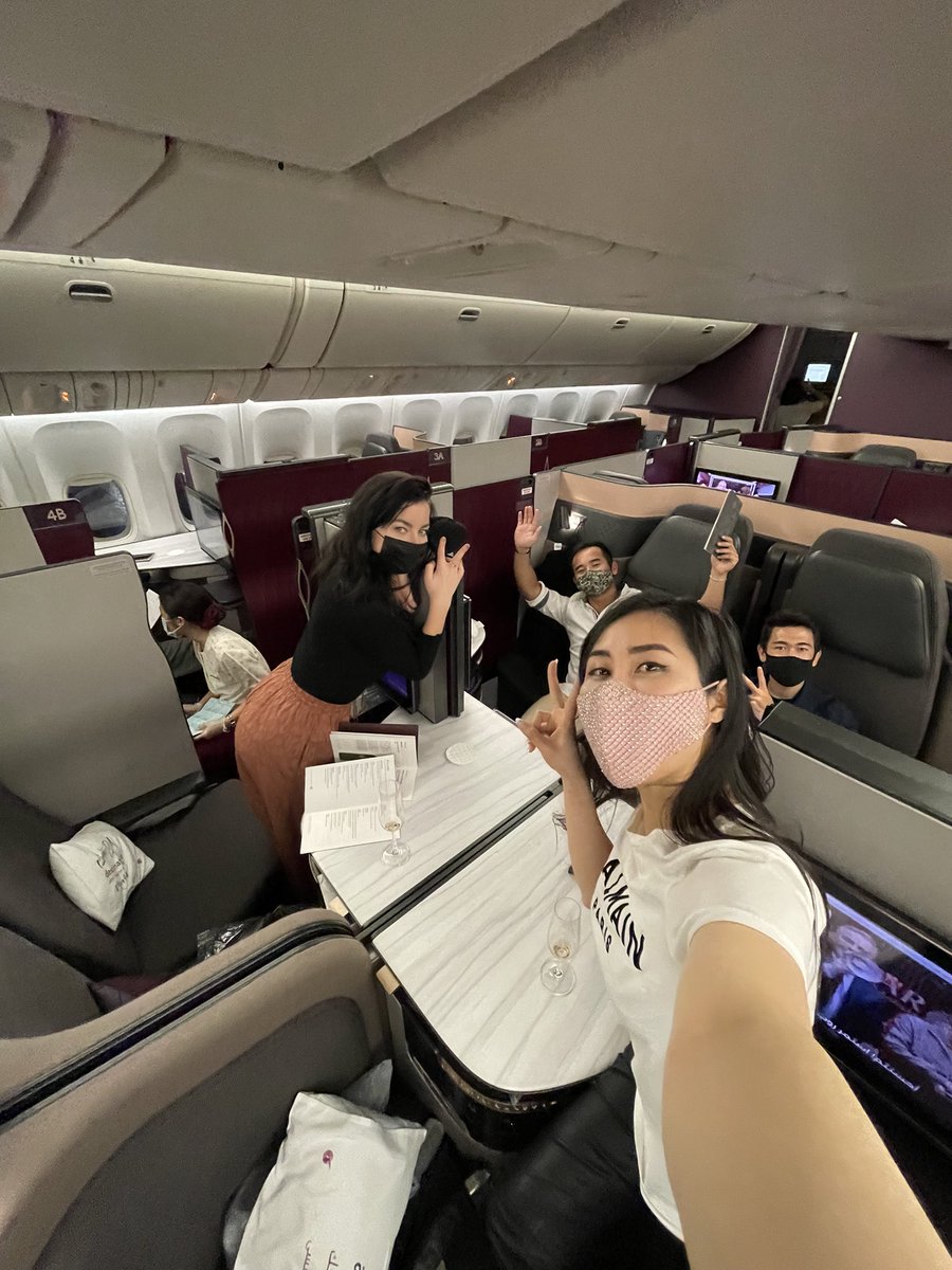 willkyaw's tweet photo. Press trip to Qatar with Qatar airways in their famous Q Suites! First time riding backwards in a plane haha https://t.co/SJVnBQyFHC