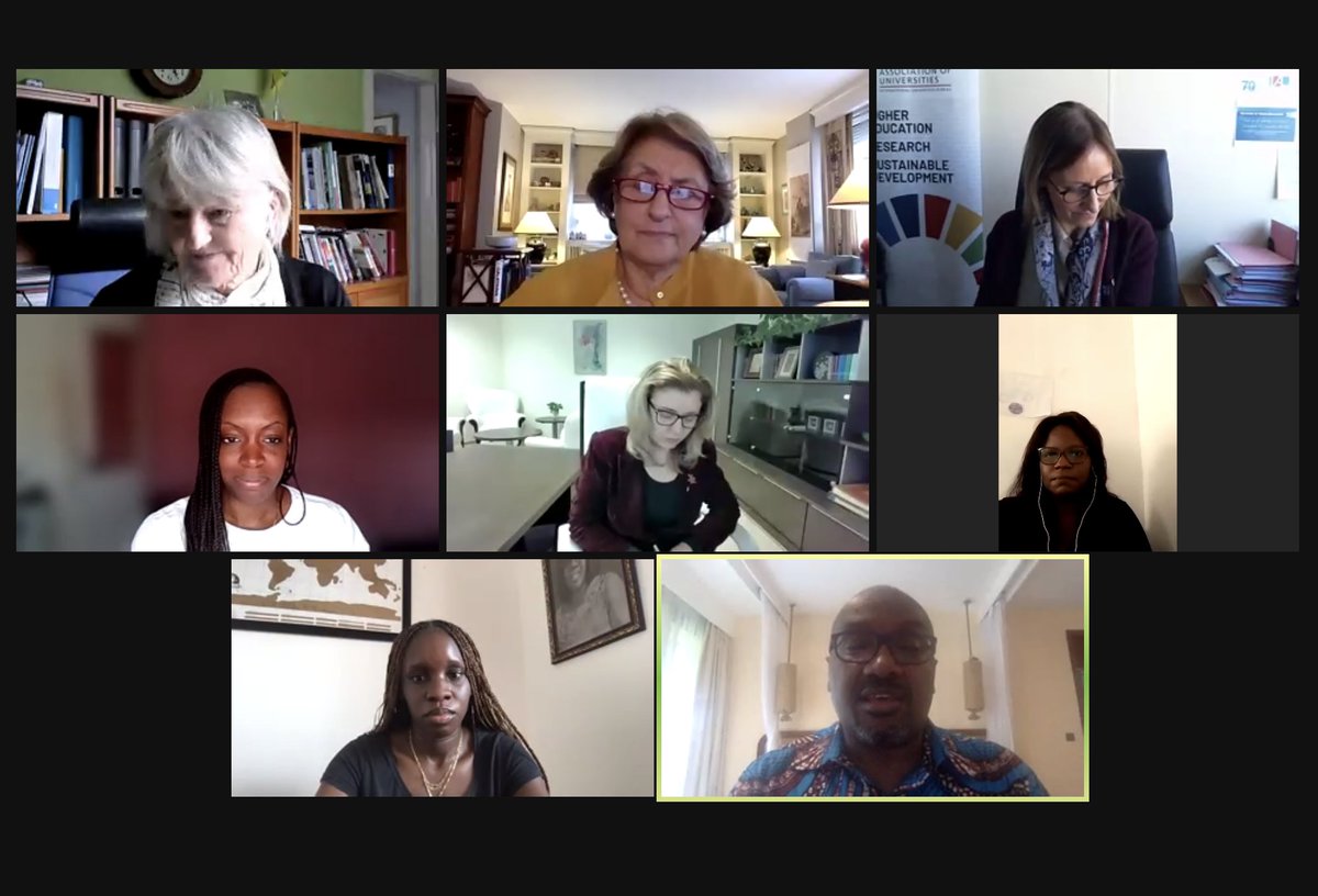 GlobalStuForum's tweet photo. 🗣️ @lensnovel #WomenInHigherEd to 'What structural policies could be implemented to improve female leadership in HE?': "As much as there are biases against women pursuing leadership roles, women must break stereotypes by expressing their interest in some of the key positions". https://t.co/ixIiFQneIq