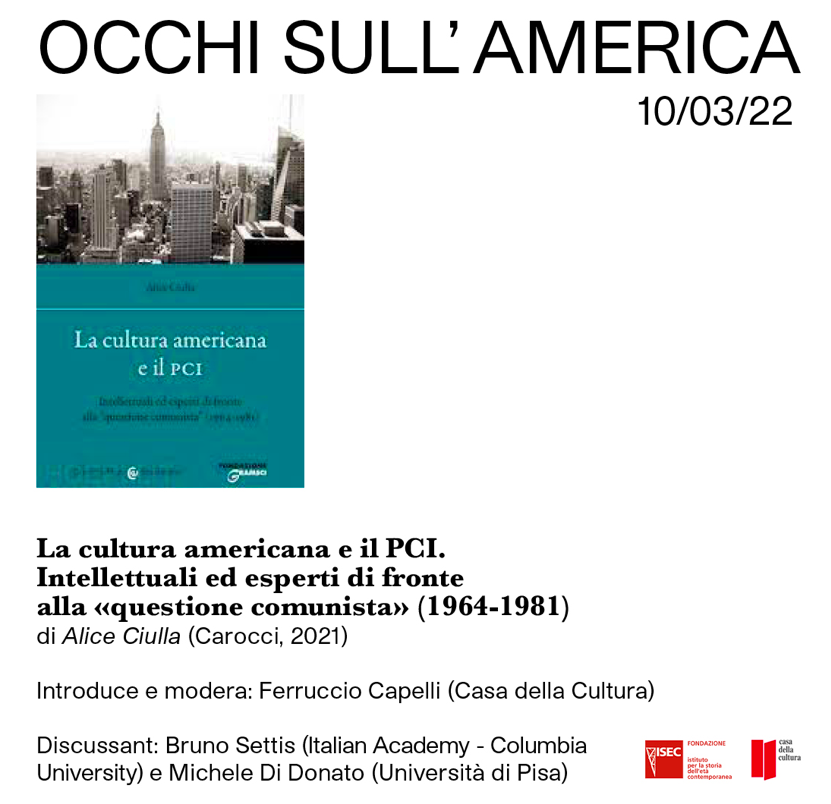 Giovedì alle 17.30 alla Casa della Cultura di Milano e online per il ciclo di incontri organizzato da ISEC e Casa della Cultura