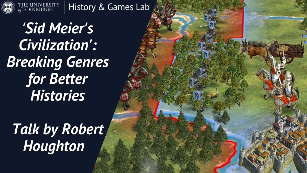 HandGLab's tweet photo. Thank you to @RobEHoughton for delivering the talk 'Sid Meier's Civilization: Breaking Genres for Better Histories' last Thursday.

For those of you who didn't make it on the day, the talk is now available online: https://t.co/Vgsx20LDt8

@HCAatEdinburgh https://t.co/wdwWuDSJXp