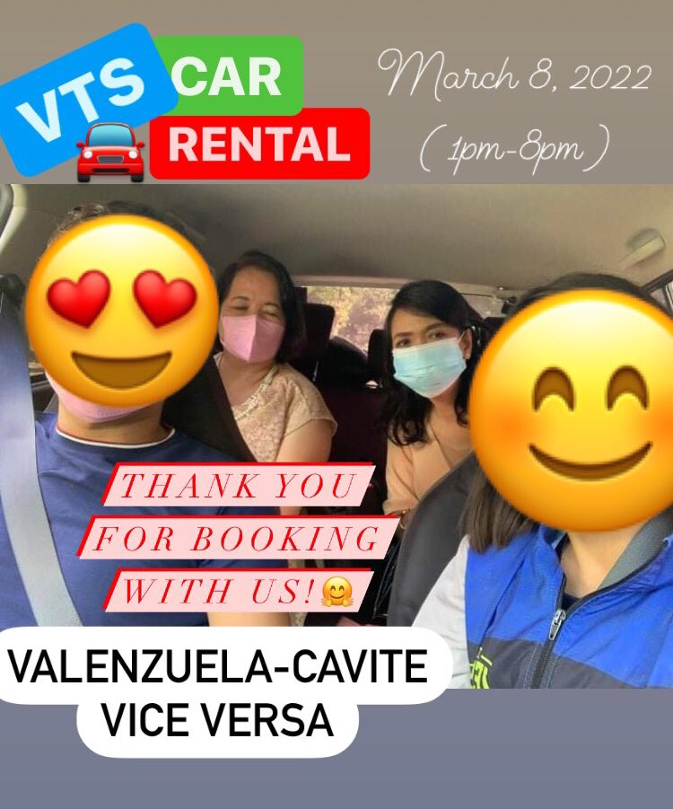 vts_ph's tweet photo. 📍We accept 2 way booking. Our driver will wait while you enjoy the occasion and guarantee to drive you safely back home after.😍 Thank you for choosing VTS as your transportation hub of choice.😊💕

✅Available
✅Safe
✅Hassle-Free
✅Budget Friendly

Godbless everyone!🤗🚘❤️ https://t.co/sp8kKdD9pz