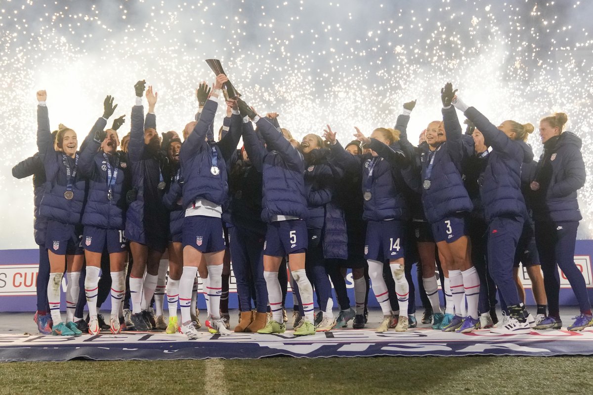 USWNT's tweet photo. Leading the way. 
Leaving a legacy. 
Inspiring the next.

Happy #InternationalWomensDay https://t.co/GFKAumIcL3