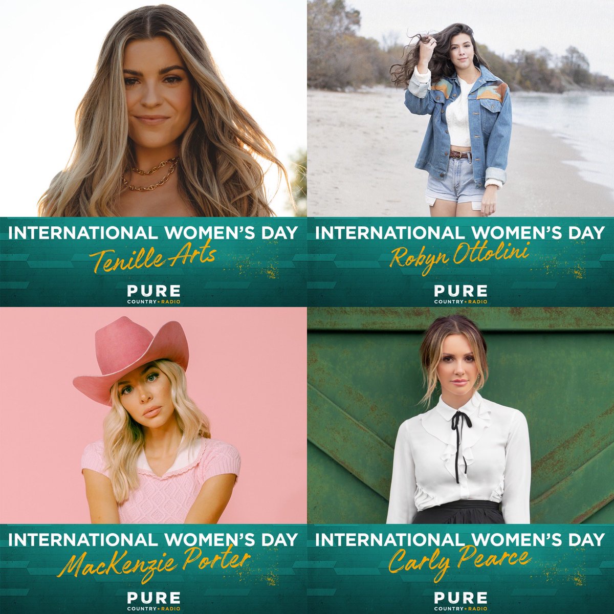 Celebrating #InternationalWomensDay with 4️⃣ incredibly talented #WomenInCountry co-hosting my show on Pure Country! 💗🎶 

@carlypearce @MacKenziePMusic @TenilleArts & @RobynOttolini thanks for joining me, now let’s play some jams!!! 🙌🎶

Tune in here! iheartradio.ca/purecountry/