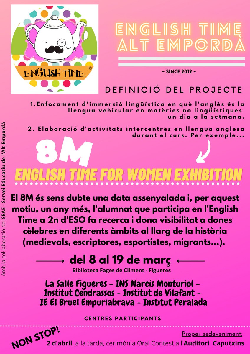 sealtemporda's tweet image. English Time for women a la biblioteca serveiseducatius.xtec.cat/altemporda/por… 
@BiblioFigueres @educaciocat @sallefigueres @INSMonturiolFIG @Cendrassos @insvilafant @IEmpuriabrava @insperalada