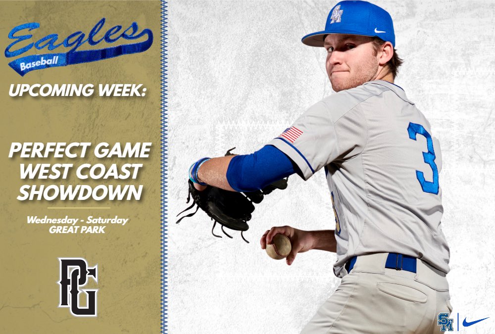 Schedule This Week: 

Wed 3/9: 3:00 vs La Mirada
Thurs 3/10: 6:00 vs Poudre (Co)
Fri 3/11: 6:00 vs Red Mountain (Az) 
Sat 3/12: TBA 

Location: Great Park, Irvine 
Web: perfectgame.org/Events/Tournam…

<a href="/SMCHSAthletics/">SMCHS Athletics</a> <a href="/SMCHSEagles/">SANTA MARGARITA Catholic High School</a>