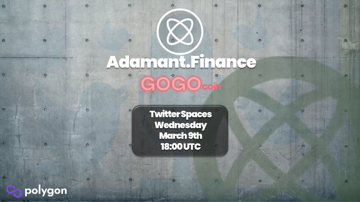 Join us for an AMA with the <a href="/GOGO_coin/">gogo</a> team!

The AMA with be held tomorrow, Wednesday March 9th at 18:00 UTC on Twitter Spaces!

Stay tuned for the Spaces link!

$ADDY $GOGO