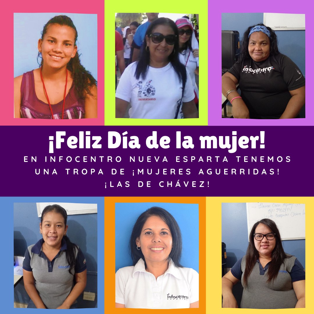 Feliz Día de La Mujer,  a las Mujeres de Infocentro Nueva Esparta!!! #LasGuerrerasDeChavez @chacoa_t @VelasqzMaryC @BC_NEsparta @Gabrielasjr