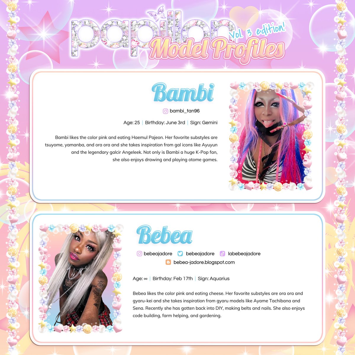 PapillonPR109's tweet photo. Next on our Vol. 3 model roster are Bambi and Bebea โจ Both are into ora ora and both are absolutely gorgeous ๐๐
#papillongals #gyaru #ใฎใฃใซ https://t.co/FBE41JZm6W