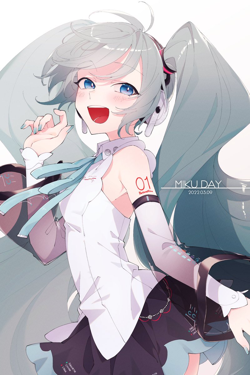 初音ミク 「#ミクの日 #ミクの日2022
いつもありがとう。大好き 」|miyoru@多忙のイラスト