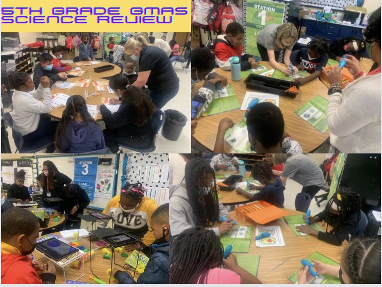 AdrienneGSmith1's tweet photo. Our Royal Scientists are thoroughly enjoying the 5th Grade Science GMAS Review! The rotations are engaging students in different science based activities🦠⚗️! #ToExcellenceandBeyond #ScienceistheFuture #increasingscholarshippotential #STEMleadersloading #TheresnoPlaceLikeHolmes https://t.co/7PP0WODohN