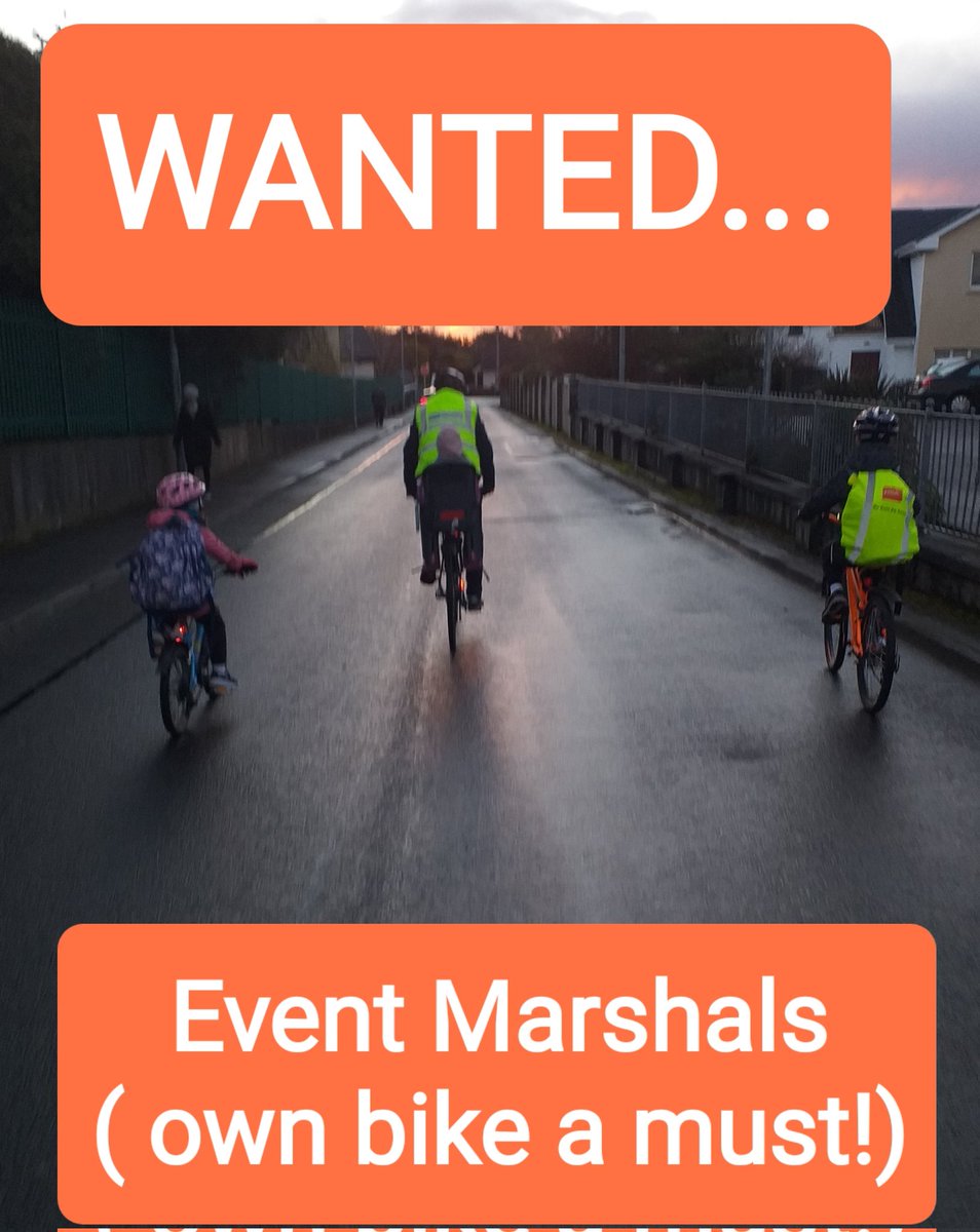 Planning another #communitycycle in #Oranmore on 3rd of April ( #Census day) Eventbrite link will follow shortly. However, we need Marshals for the day so if you're free... or you know someone who might be interested sing out as we can't do these events without them. Cheers M
