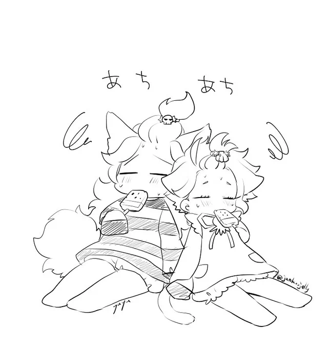 オールバックつかマ●ーちゃんスタイルの🐱はけっこう前に描いてたな 