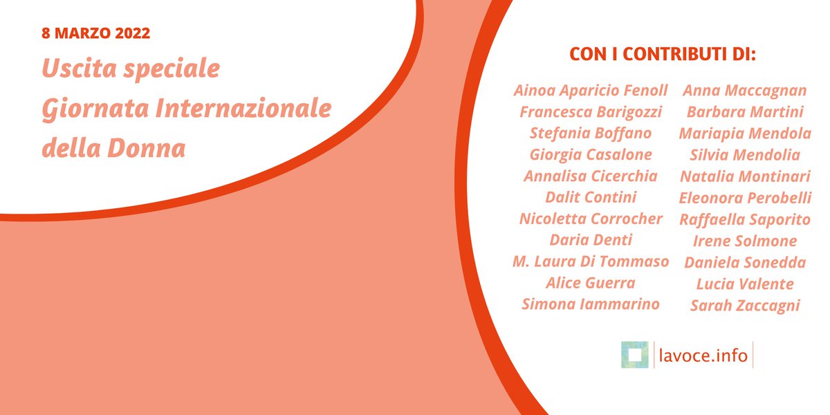 Oggi 8 marzo, in occasione della Giornata internazionale della donna, lavoce pubblica solo articoli firmati da autrici.

👉 lavoce.info