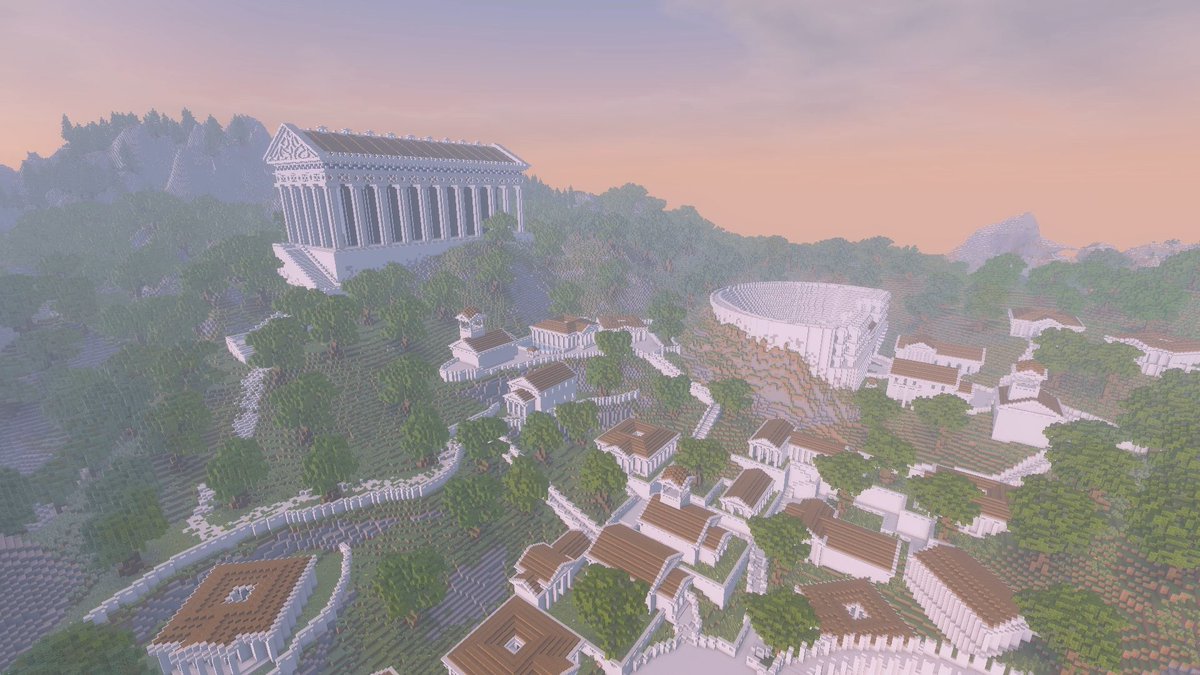 sekacratv's tweet photo. ギリシャの街！パルテノン神殿も見られます！

#Minecraft #マイクラ #マイクラ建築 #ギリシャ https://t.co/v5JR0pZj8t