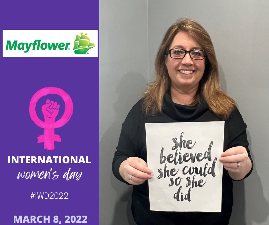 MayflowerCanada's tweet photo. Happy International Women's Day! Here is a message from Carmen, our Vice President. #MayflowerHolidays #IWD2022 #BreaktheBias
.
.
.
.
#moversofinstagram #movers #Mayflower #mayflowermoves #mayflowermovesme https://t.co/WvmLDuCrcw