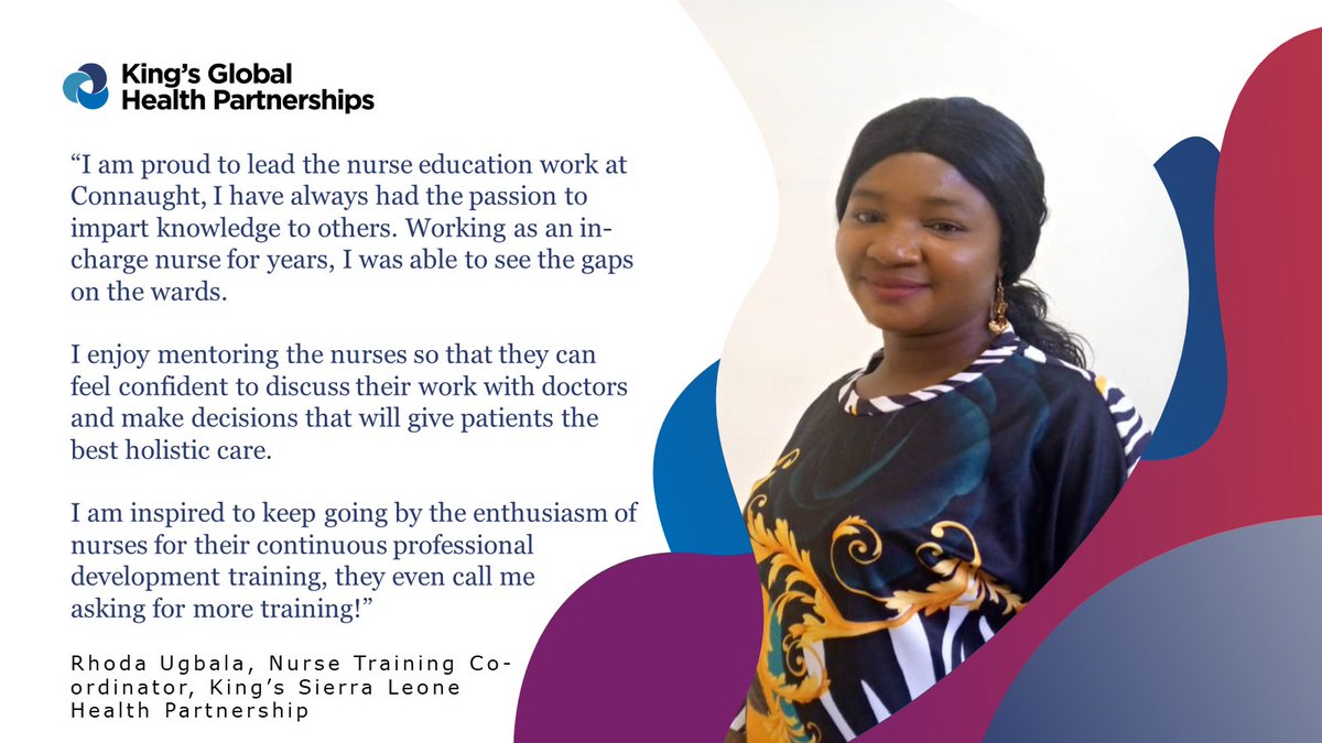 King's Global Health Partnerships (@kingsghp) on Twitter photo This #IWD2022 we're celebrating some of the inspiring women that our partnerships work with.
Hear from Rhoda Ugbala from <a href="/ConnaughtSL/">Connaught Hospital</a> + <a href="/KingsSLP/">King's Sierra Leone Partnership</a> in #SierraLeone
#WomenInMedicine
#womenleadership This #IWD2022 we're celebrating some of the inspiring women that our partnerships work with.
Hear from Rhoda Ugbala from <a href="/ConnaughtSL/">Connaught Hospital</a> + <a href="/KingsSLP/">King's Sierra Leone Partnership</a> in #SierraLeone
#WomenInMedicine
#womenleadership