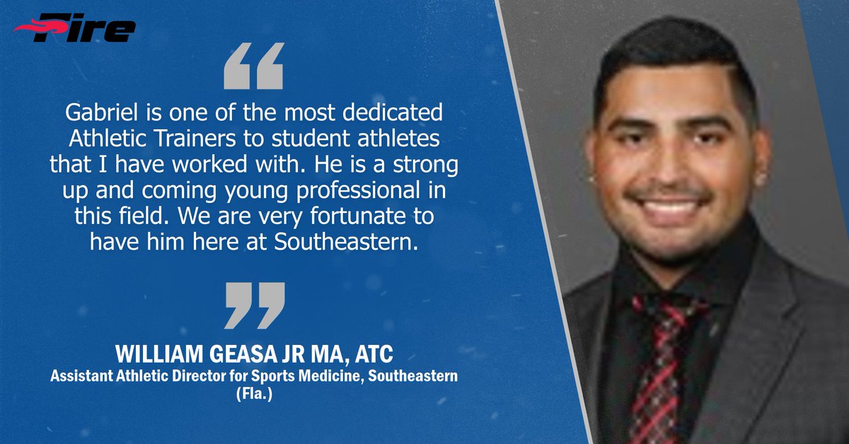 NAIA's tweet photo. NAIA Athletic Training Appreciation - Gabriel Olivas @FireAthletics 

Thank you for providing our student-athletes with exceptional care!

#EssentialToHealthCare #NATM2022 @NAIAATA20 @NATA1950 https://t.co/t8sSKwOllc