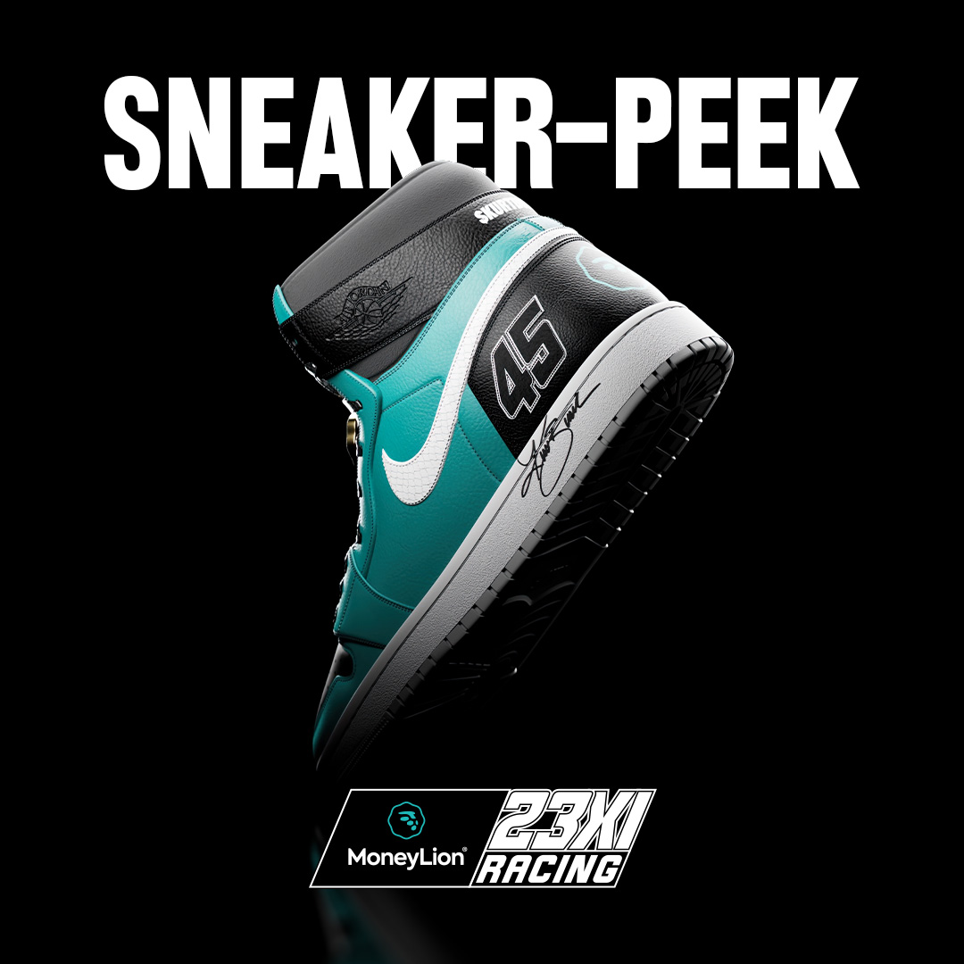 moneylionracing's tweet photo. 🚨Spoiler alert!🚨 Here’s a “sneaker-peek” of @KurtBusch’s MoneyLion ride for the #NASCAR 2022 season. Are you #ReadyToRoar? 🦁 @23XIRacing https://t.co/XNoGiQESfh